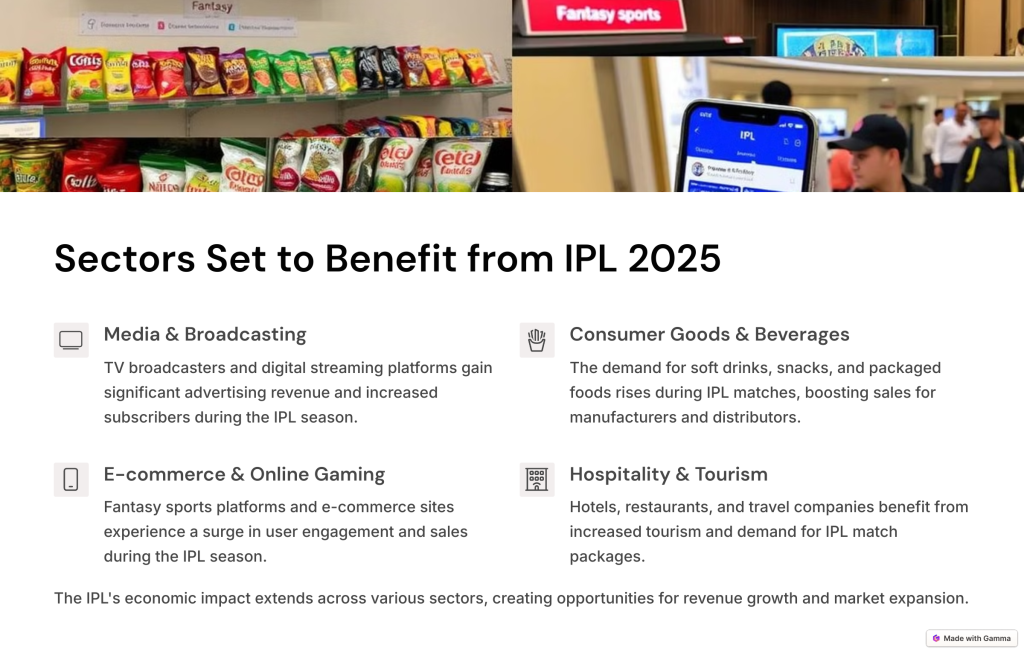 Sectors Expected to Benefit from IPL 2025